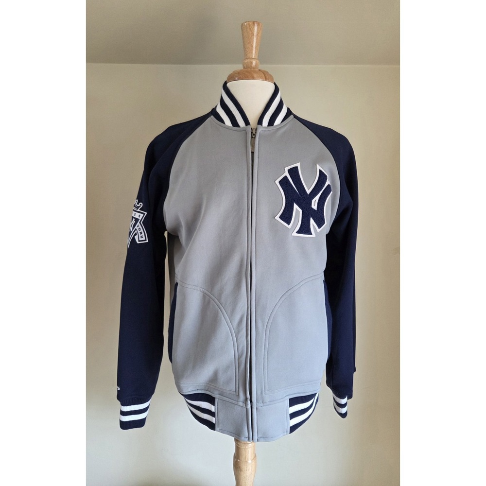 Mitchell & Ness‎ Cooperstown NY Yankees Knit Varsity Jacket M Gray Navy 1952...